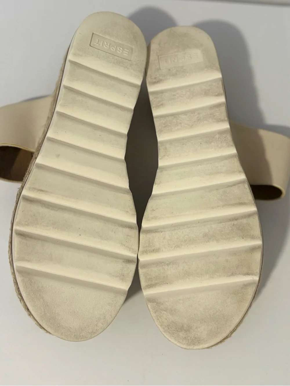 Esprit Katalina Women’s 10 Cream Espadrille Platform Wedge Slide Sandals